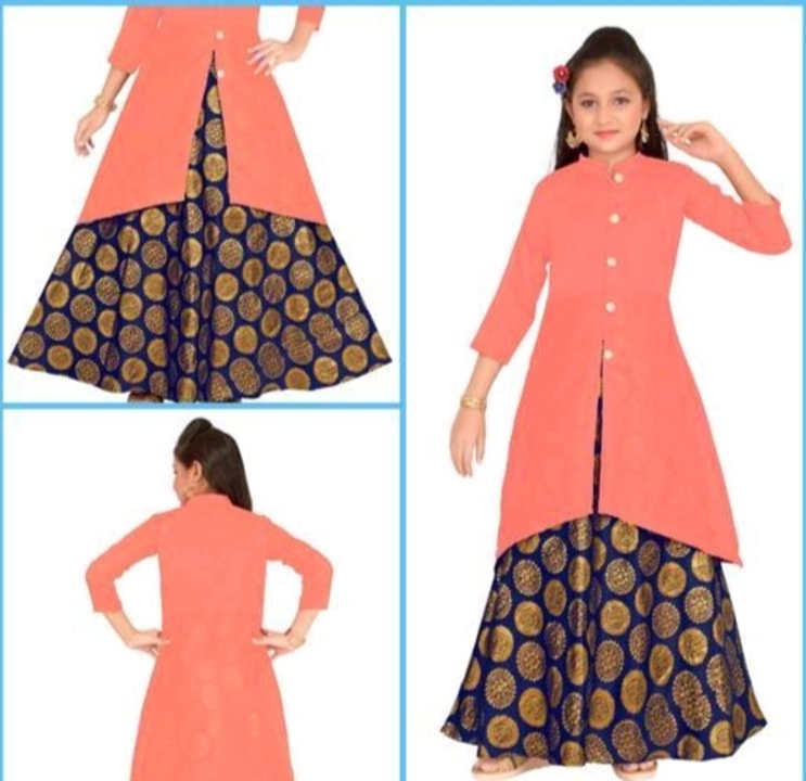 Name: Girls Blue Silk Ethnic Gowns Pack Of 1 Fabric: Silk size.4 to 15 years  uploaded by CHAMUNDA COLLECTION on 5/30/2023