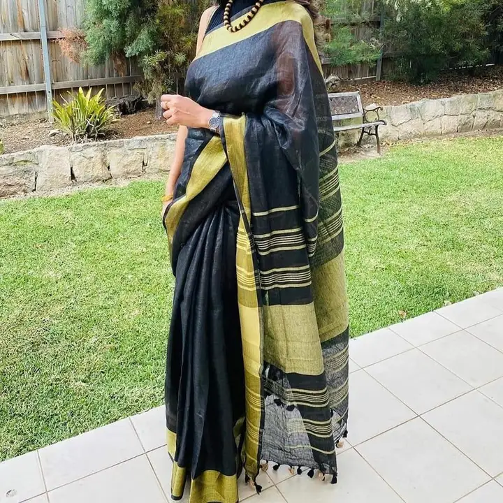 Linen by linen saree 💯 uploaded by S N. FABRIC on 5/30/2023