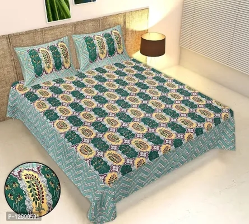 Cotton Fabric Printed Bedsheet With 2 Pillow Cover  uploaded by Udaan on 5/30/2023