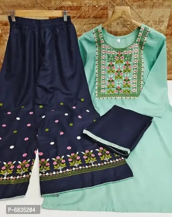 Royal Embroidered Kurtis, Bottom With Dupatta Set uploaded by Udaan on 5/30/2024