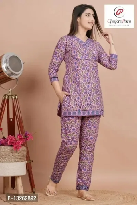 Jaipuri Cotton Printed Night Suit For Women  uploaded by Udaan on 5/30/2023