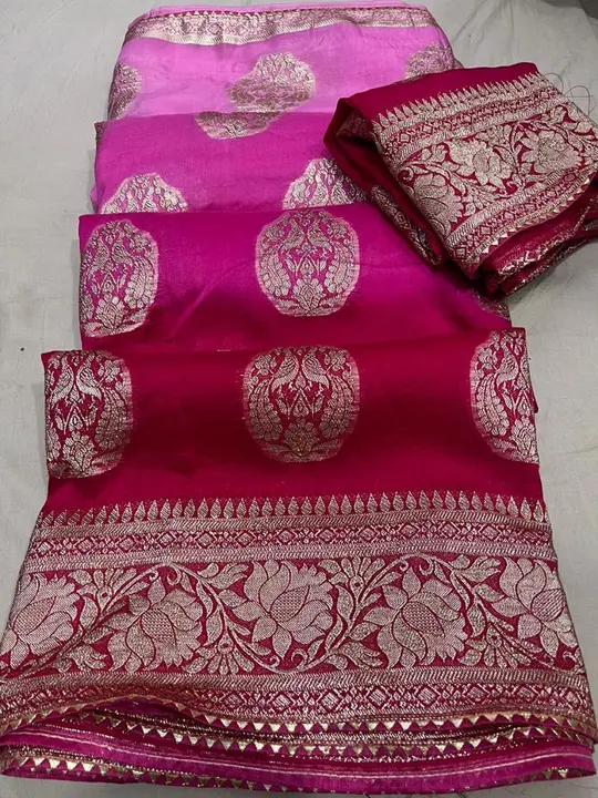 *💗 Presents  unique Saree*

Today sale price 

💖💖new Launching💖💖

🥰🥰pure Russian silk  with b uploaded by Gotapatti manufacturer on 5/31/2023
