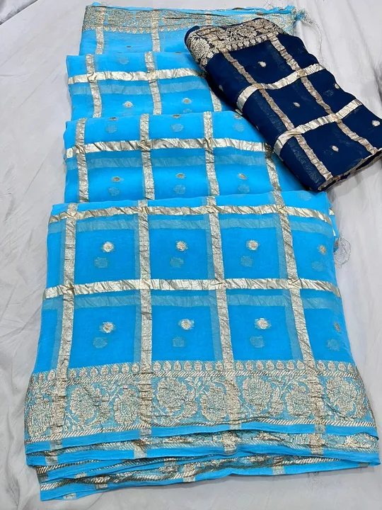 Today new launch 😘
Super new design launch👉👉pure. Geogret banrshi box zari with border
👉same fab uploaded by Gotapatti manufacturer on 5/31/2023
