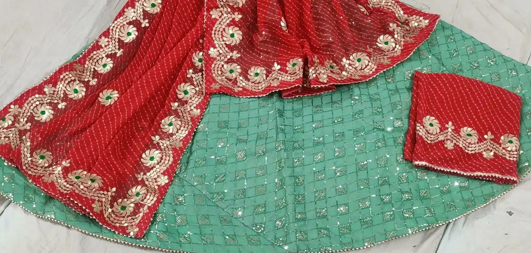 Gorjet Lahnga with sequence work with gorjet dupatta uploaded by Deepika Designer Saree on 5/31/2023