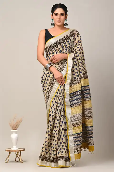 Cotton mix linen saree  uploaded by Haksv on 5/31/2023