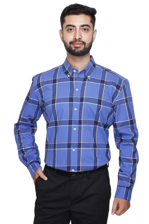 Foreign falcon men check shirt uploaded by Diksha Traders on 5/31/2023