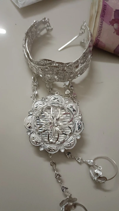 Silver हाथ फूल  uploaded by Kartik Rings and vichchiya ornament on 5/31/2023