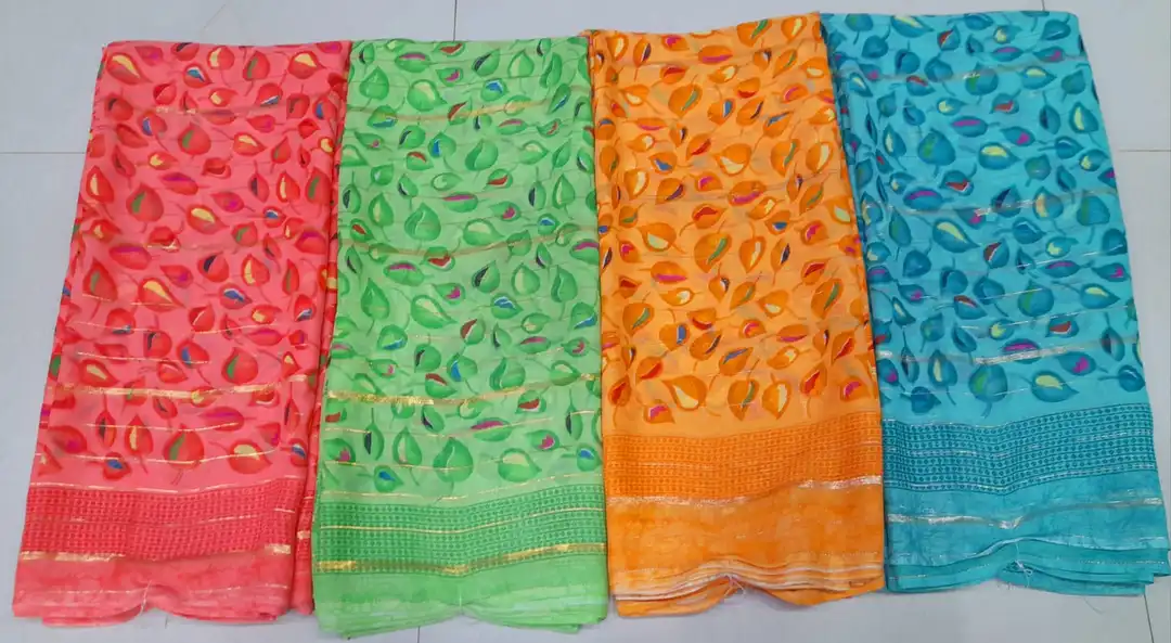 R.zari sarees  in georgette  uploaded by N K SAREES  on 5/31/2023