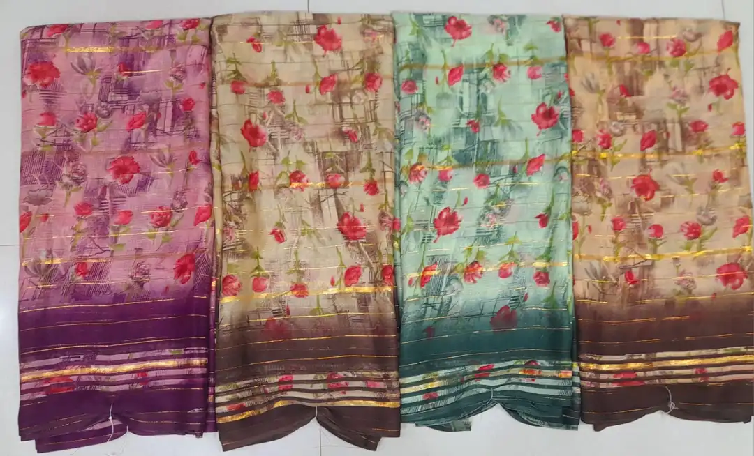 R.zari sarees  in georgette  uploaded by N K SAREES  on 5/31/2023