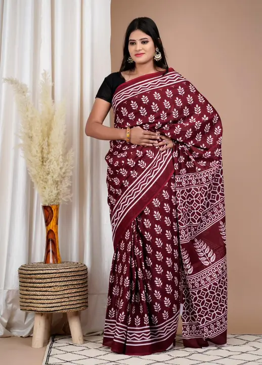 Traditional Hand block printed Cotton mulmul saree  uploaded by business on 5/31/2023