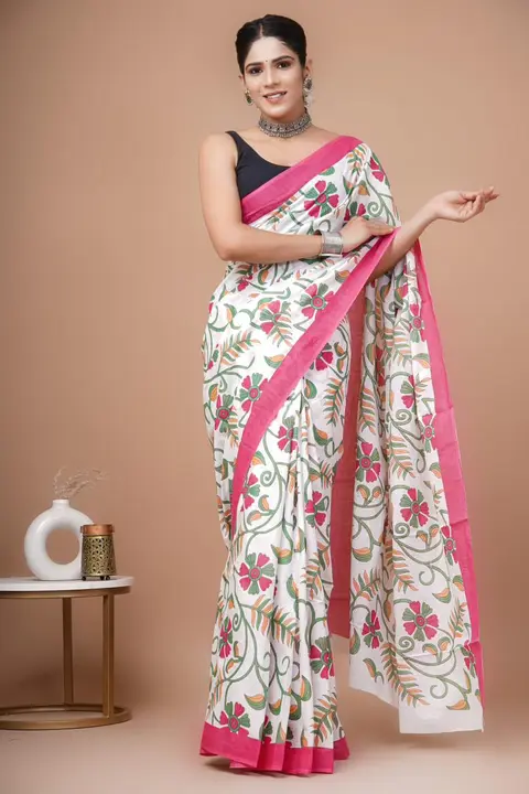 Traditional Hand block printed Cotton mulmul saree  uploaded by Rahul Online Deal on 5/31/2023