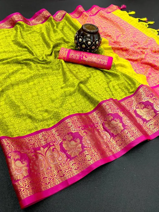 Jari Border And Dashing Weaving Work With Contrast Rich Pallu design saree uploaded by DHANANJAY CREATIONS on 5/31/2023