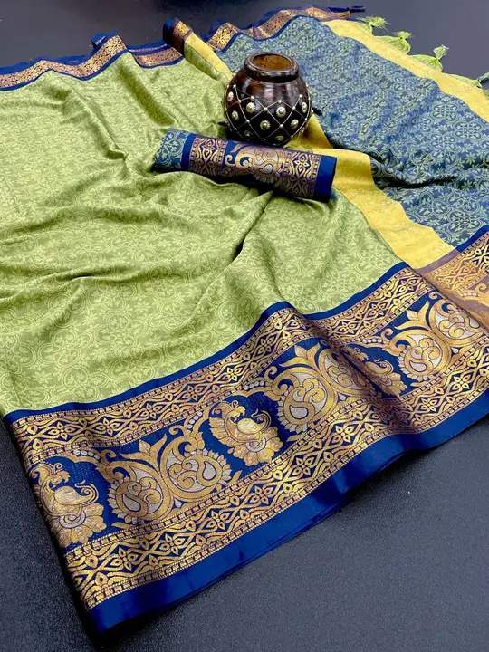Jari Border And Dashing Weaving Work With Contrast Rich Pallu design saree  uploaded by DHANANJAY CREATIONS on 5/31/2023