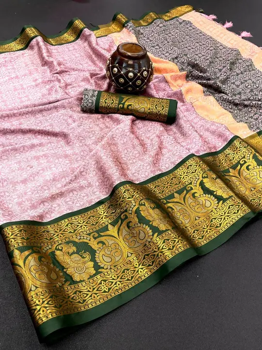 Jari Border And Dashing Weaving Work With Contrast Rich Pallu design saree uploaded by DHANANJAY CREATIONS on 5/31/2023