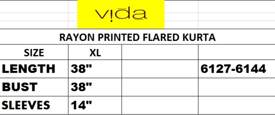 Vida Rayon printed flared kurta (6134) uploaded by Latitude Retail Private Limited on 5/31/2023