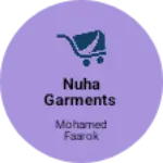 Business logo of Nuha garments based out of Tirupur