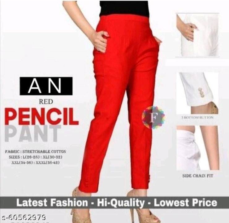 A n women Pencil Pants in cotton Lycra uploaded by A N FASHION on 5/31/2023