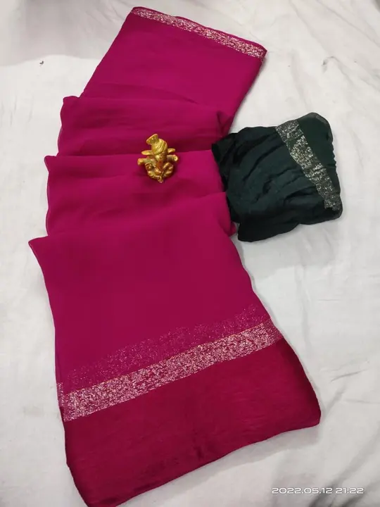 New launch saree viscos sattan ptta
Plain die contrast blouse matching 
Sareee cut 5.5
Blouse .80cm  uploaded by Sher shayam design on 5/31/2023