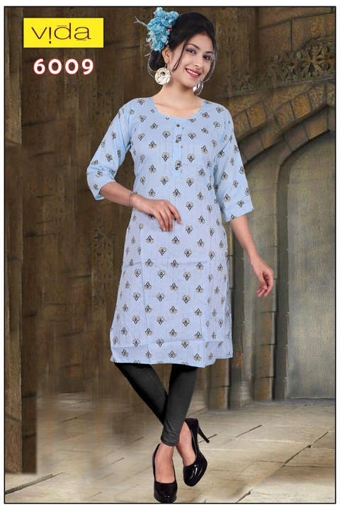 Vida Rayon lurex printed straight kurta (6009) uploaded by Latitude Retail Private Limited on 5/31/2023