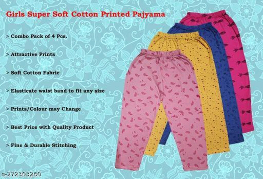 Girls set, payjama, kids payjama, cotton payjama, lowers, kids girls lower, printed payjama  uploaded by Trinity House  on 5/31/2023