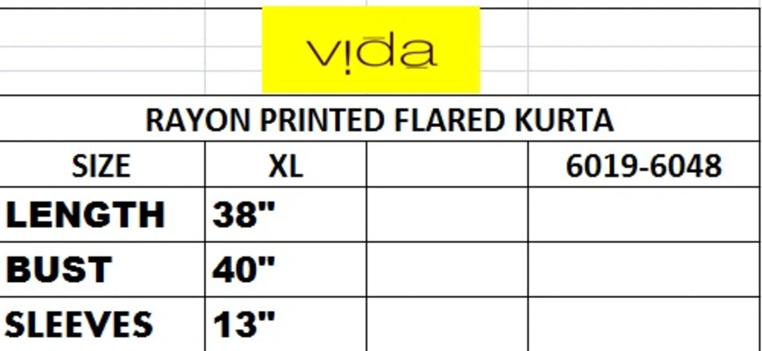 Vida Rayon printed flared kurta (6019) uploaded by Latitude Retail Private Limited on 5/31/2023