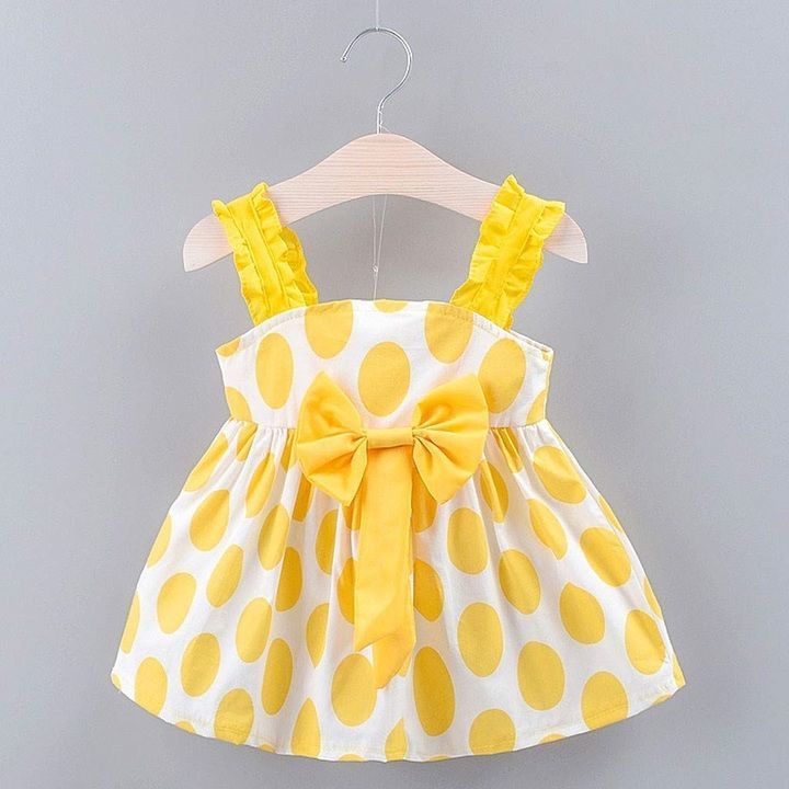 *Toddler Baby Girls Kids Strap Bow Dot Print Summer Dress Princess Dresses*
 uploaded by business on 3/12/2021