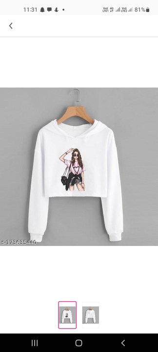 Lycra plain white girl's hoodies  uploaded by Krishani fashion on 5/31/2023