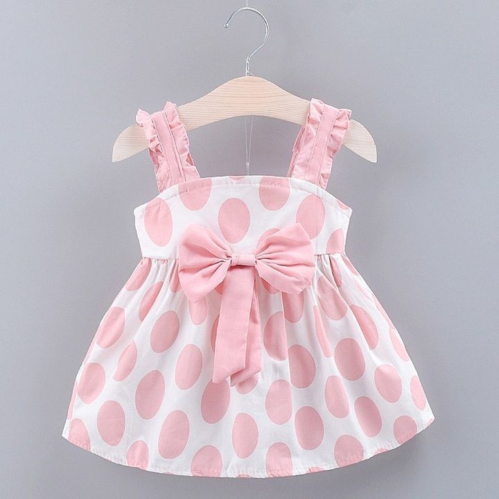 *Toddler Baby Girls Kids Strap Bow Dot Print Summer Dress Princess Dresses*

*Product Description:*
 uploaded by Ours store room on 3/12/2021