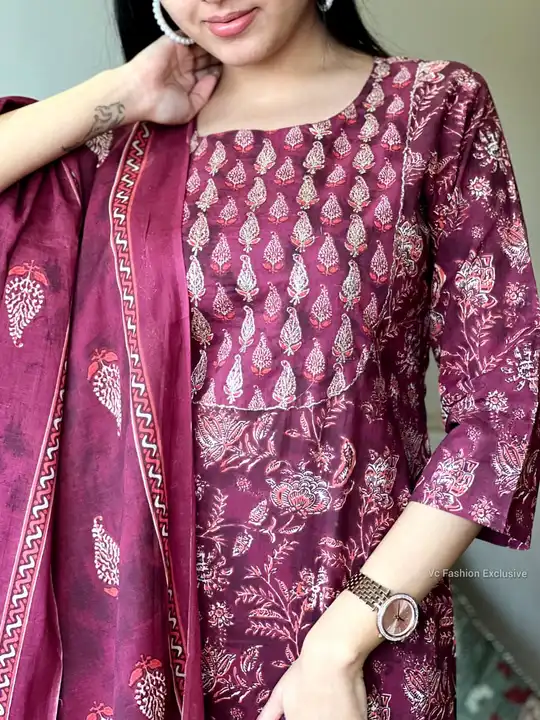 classy indain jaipuri print 3 pcs reyon  suit uploaded by khan wholeseller on 5/31/2023