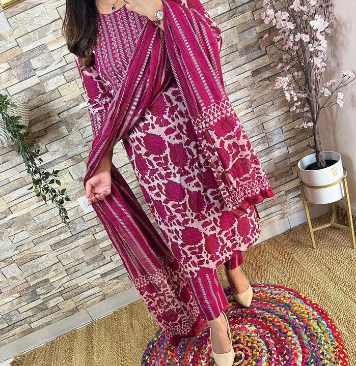 ethnic Heavy Reyon and Heavy  Hand work embrioday Kurti with Pant uploaded by khan wholeseller on 5/31/2023