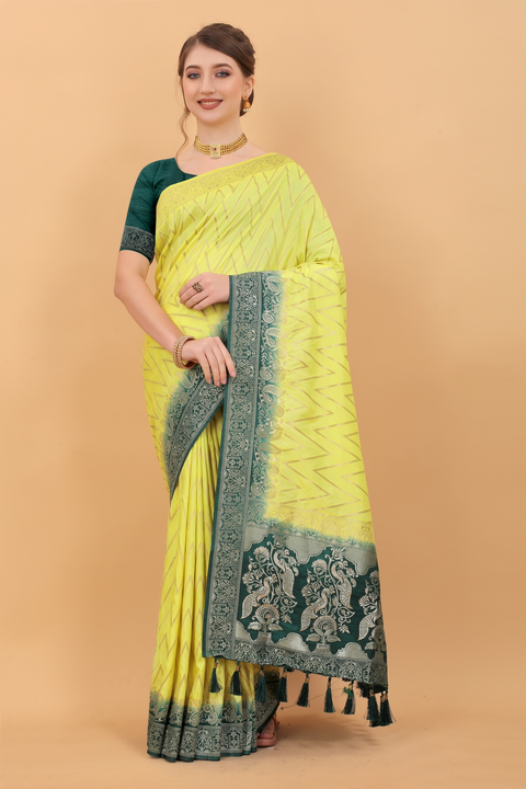 Nylon dola silk saree uploaded by VARDHAK COLLECTION  on 5/31/2023