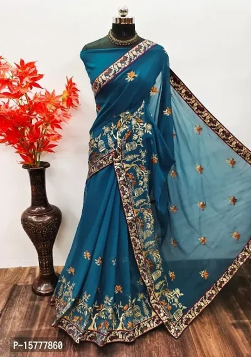 Fancy Georgette Saree With Blouse Piece  uploaded by Udaan on 5/31/2023