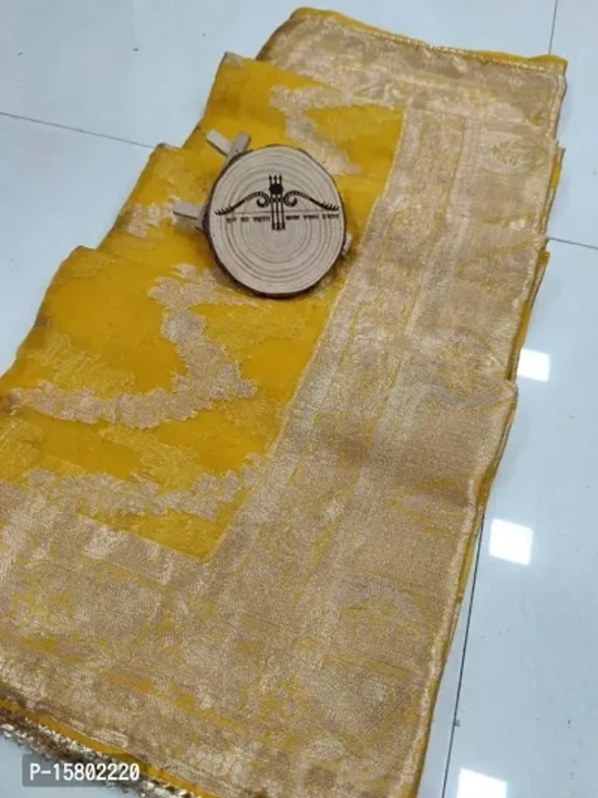 Banarasi Organza Silk Zari Weaving Sarees With Blouse Piece  uploaded by Udaan on 5/31/2023