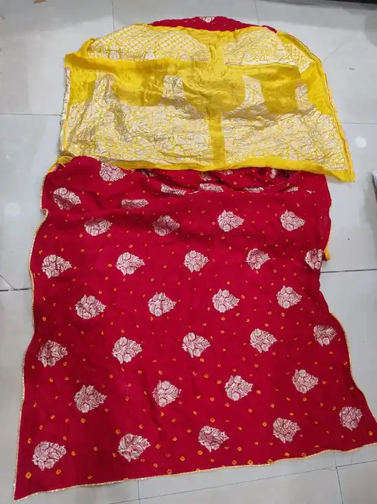 Today new launch ❤️😘😍
Saree = Rasiyan Silk
Zari = MX Buta 
Work= Hand Tye Bhandej 
Blouse=Contrast uploaded by Gotapatti manufacturer on 6/1/2023