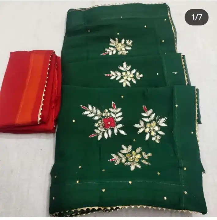 *🛍️🛒New Launch🛒🛍️*
👉🏻pure crepe chinnon
👉🏻 Jaipuri  Dye 🌹
👉🏻  With contast Blouse 🌹
👉🏻 uploaded by Gotapatti manufacturer on 6/1/2023