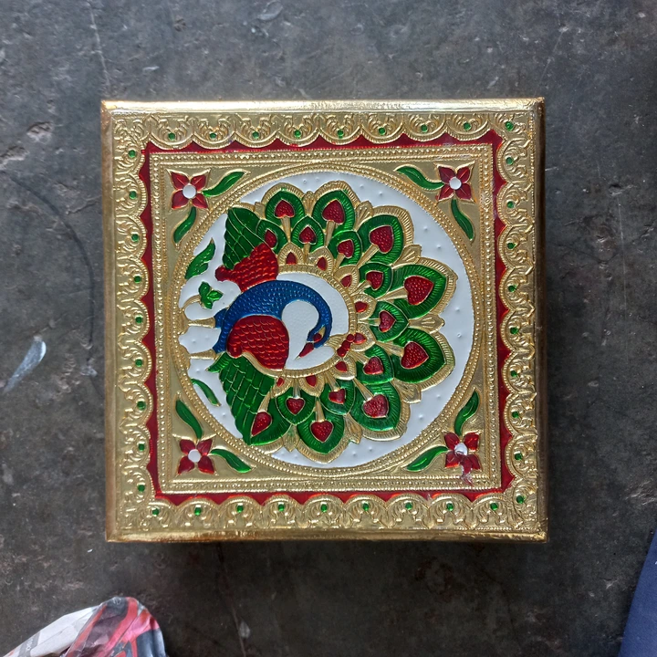 Meenakari puja chowki uploaded by Shree radhe Krishna handicrafts on 6/1/2023