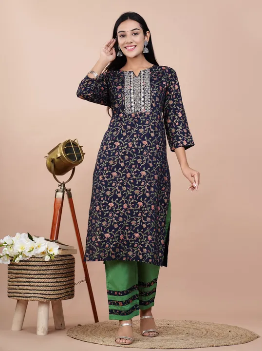 Rayon kurta with pant uploaded by business on 6/1/2023