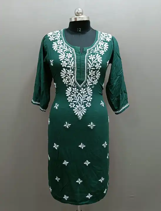 Kurti
Fabric reyon
Length 42
Size 38 to 46 
Ghass patti work uploaded by DF Chicken Factory on 6/1/2023