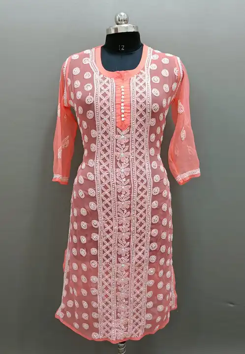 Kurti 
Fabric georgette
Lenthg 46
Painel designs
Size 38 to 42 uploaded by DF Chicken Factory on 6/1/2023