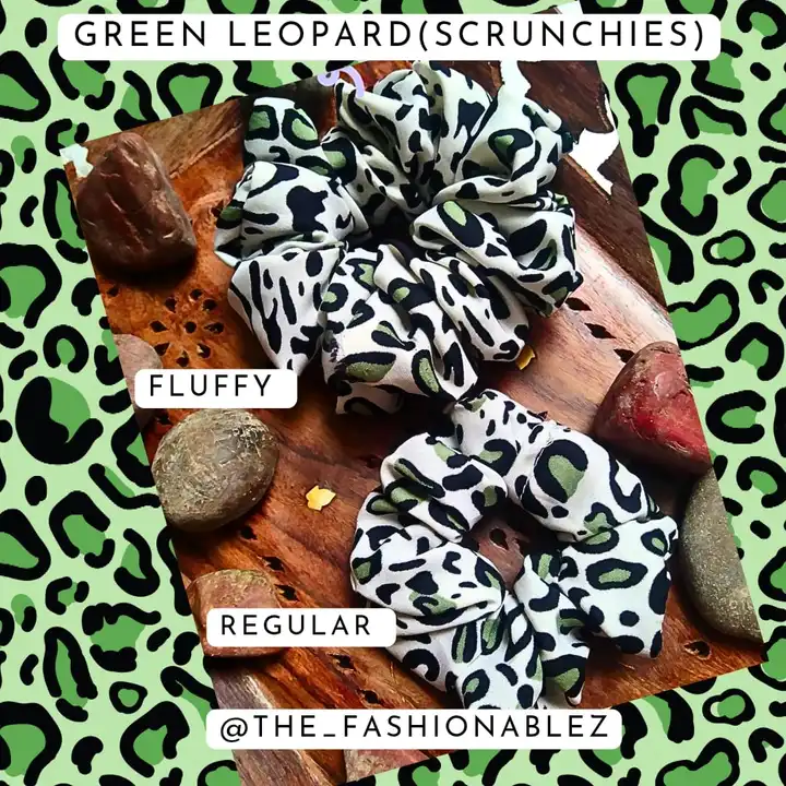 Green Leopard Scrunchies uploaded by THE FASHIONABLEZ on 6/1/2023