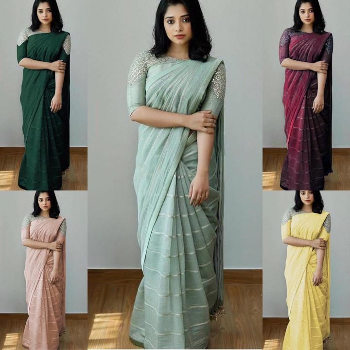 Post image 💚*NEW SAREE LAUNCHED*💚

Saree Fabric ~ * PREMIUIM SIMRON SILK ♠️*

Blouse Fabric ~ *Dola Silk &amp; Heavy Net With Fancy Thread With Sequence Work Front And Back Side (BOTH) Full Work*

*UNSTITCH BLOUSE*

Full *4.50 METER* Work 😍

Saree Length ~ *5.5 METER*
Blouse Length ~ *.80 METER*

              Price ~ *600 rs ✔️*

         🔝 Assured Quality 🔝

                    🍎🍎🍎