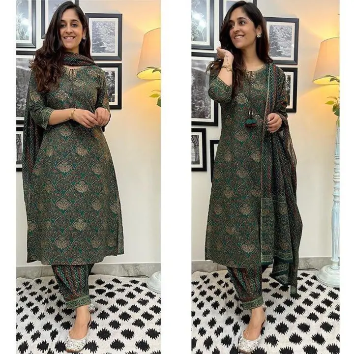 Pure cotton printed kurta pant and dupatta set  uploaded by business on 6/1/2023