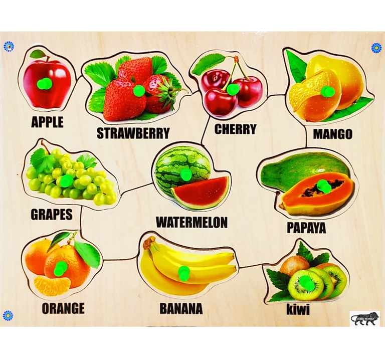 Fruit wooden tray puzzle  uploaded by Mangla toys on 6/1/2023