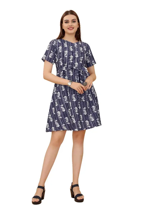 Casual printed midi dress uploaded by Navya fashion on 6/1/2023