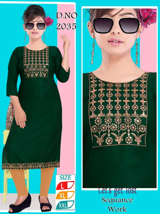 *STRAIGHT KURTI STOCK*

*FABRIC RAYON HAVVY MATERIAL*
*POLY PUTTA PACK*

*SIZE  XL. 2XL SET TO SET*
 uploaded by M A Fashion on 6/1/2023