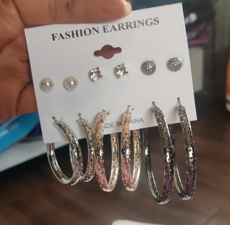 Hoops card 6 earrings pack uploaded by Sb designs on 6/1/2023