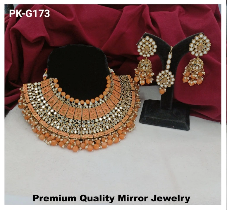 Kundan choker necklace set earrings with tika uploaded by Sb designs on 6/1/2023