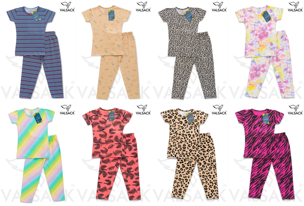 Post image *VALSACK® Kids Girls Lycra Cotton Half Sleeve Night Suit*

*Fabric - 100% Pure Lycra  Hosiery Cotton*

Gsm - *180*

Color - *9As per Image*

Size -  *2/3, 3/4, 4/5, 5/6,Years*
 
Ratio -  *1 1 1 1*

*Moq - 36pcs (32+4 pcs mixed)*

*Weight-7kg(36 pcs)*

Note : 
      
➡ *High Quality Fabric*

➡ *High quality All over  prints*

      ➡*All goods are in Single colour Board*  poly  packed.

      ➡. *8 COLOUR MASTER PACKED*

👉👉 *TOMORROW DISPATCH*

AVAILABLE QUANTITY -970 PCS