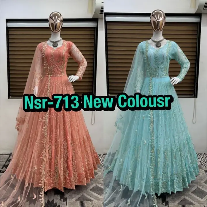 *nsr-713*
*New Colours* 

👉👗💥*Launching New Đěsigner Party Wear Look Gown With Heavy 3mm Embroide uploaded by A2z collection on 6/1/2023
