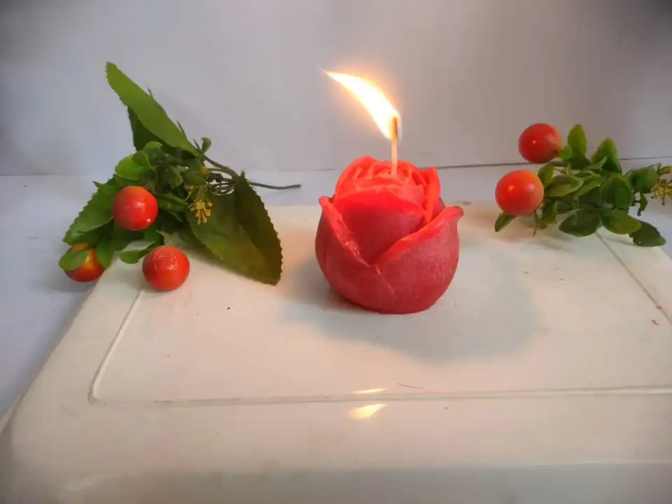 Rose scented candle uploaded by Tanishk Candle light on 6/1/2023